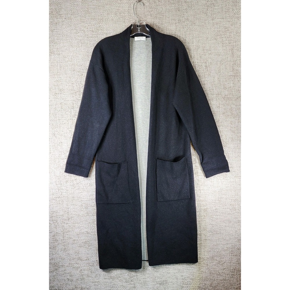 Aritzia Babaton Lance‎ Longline Wool Blend Open Front Cardigan Womens M Black